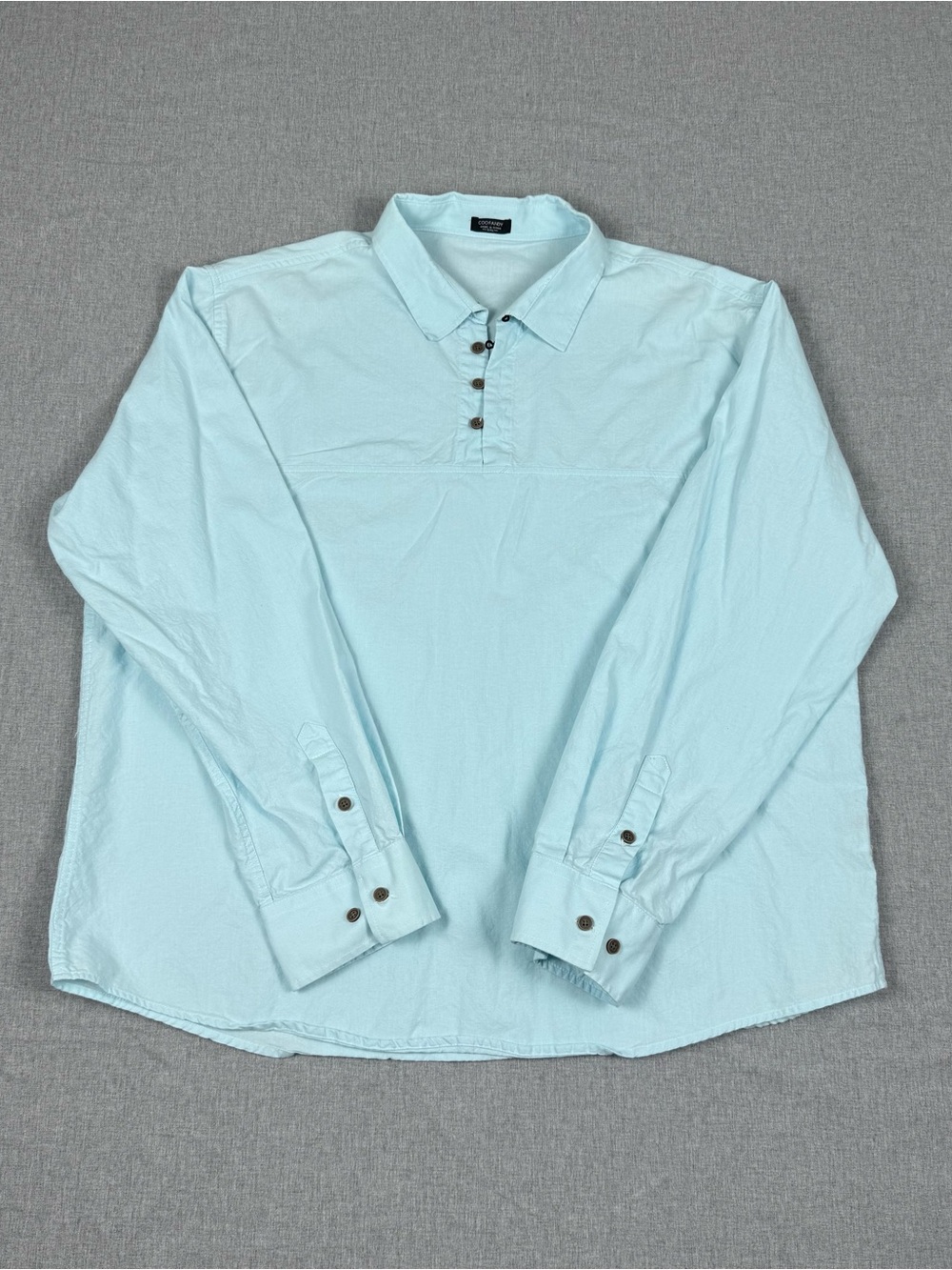 COOFANDY Cotton Henley Shirt Men’s‎ XXL Light Blue Casual Coastal